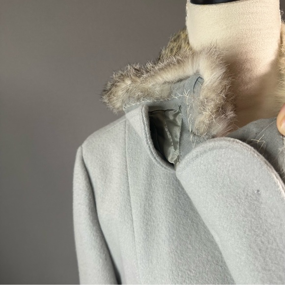Vintage Joseph R Harris Wool Rabbit Fur Long Coat Sz M - Picture 5 of 15